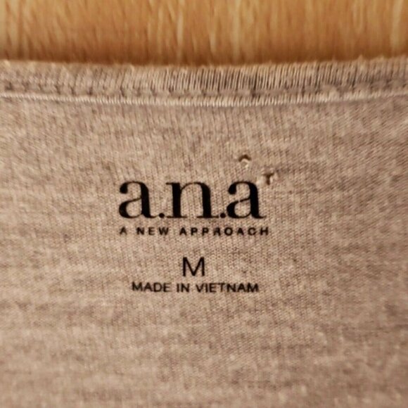 A.N.A Womens 3/4 Sleeve Grey Knit Top With - Picture 4 of 7